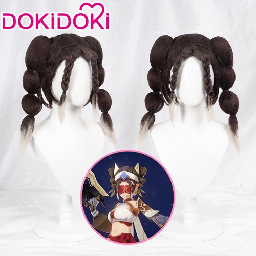 【Ready For Ship】DokiDoki Game Genshin Impact Cosplay Wig The Eremite Desert Clearwater NPC Female Wig Short Brown | Wig only