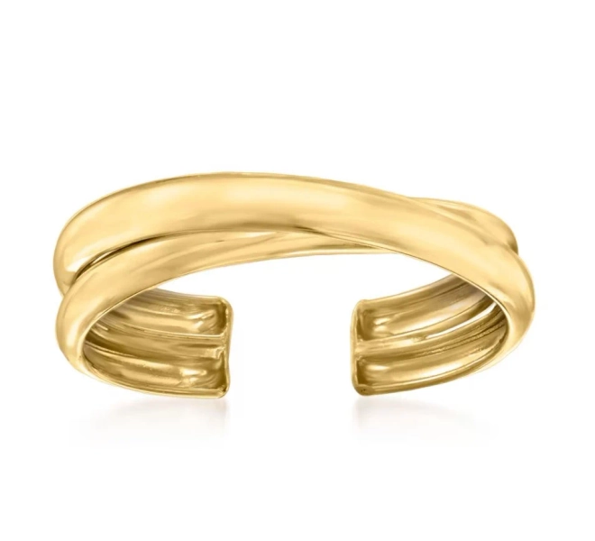 14kt Solid Gold | Gold Toe Ring | Adjustable Toe Ring | Minimalistic jewelry | 14kt Gold I Everyday Jewelry | Two Band Toe Ring
