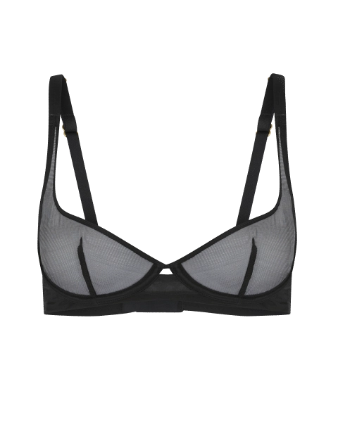 Lucky Demi Cup Plunge Underwired Bra in Black | By Agent Provocateur