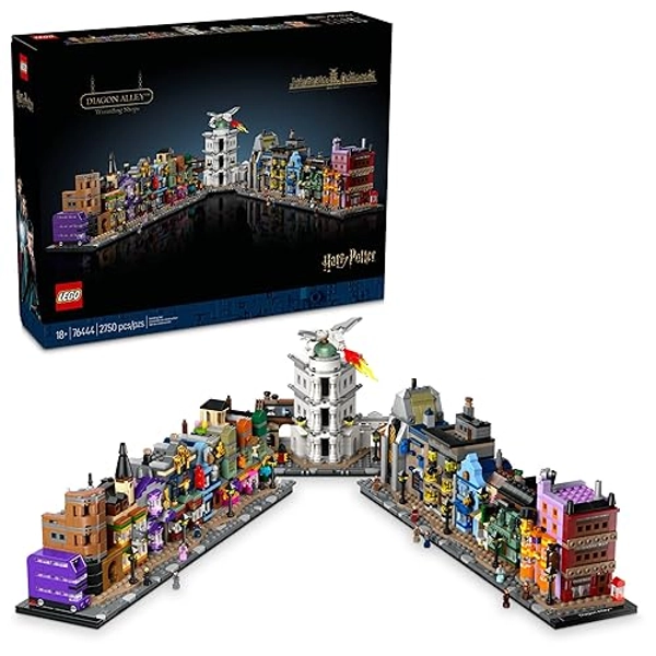 LEGO Harry Potter Diagon Alley Wizarding Shops Building Set for Adults - Collectible Kit for Harry Potter Fans with 12 Microfigures - Gift Idea for Men, Women, Fans - 76444