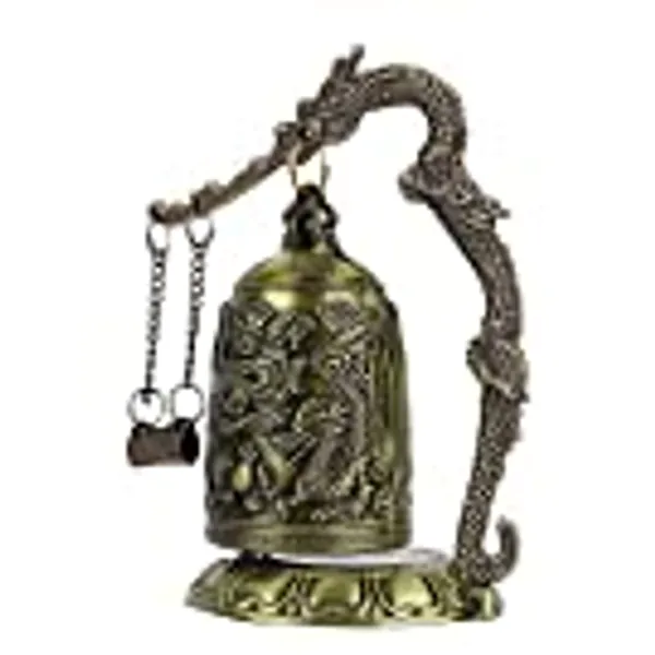 Vintage Dragon Bell Gothic Decor Hanging Bell Bronze Dragon Bell Fengshui Bell Vintage Dragon Bell Ornaments Buddhist Home Office Decoration Artwork