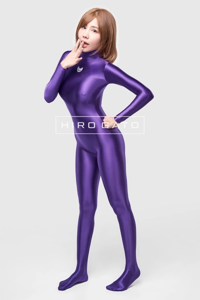Satin Spandex Catsuit Purple Shiny - Hiro Gato