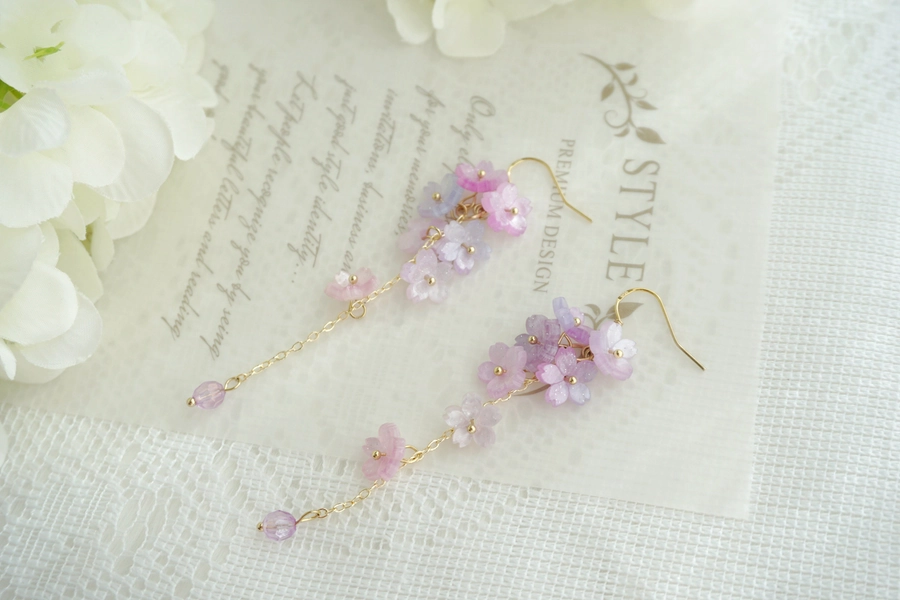 Cherry blossom earrings, flower earrings, sakura earrings, Japanese earrings, spring earrings, pink flower earrings, floral earrings