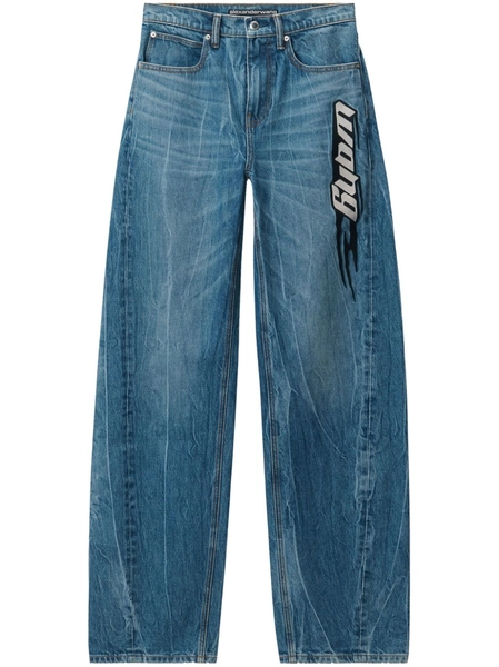 Alexander Wang logo-patch Ballloon Jeans | Blue | FARFETCH