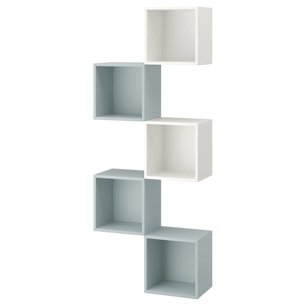 EKET Wall-mounted storage combination - white/light gray-blue