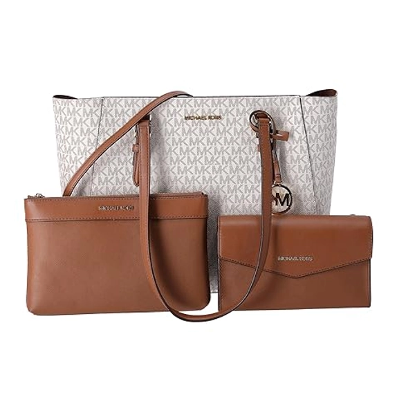 Michael Kors Charlotte Large 3-in-1 Tote Crossbody Handbag Leather