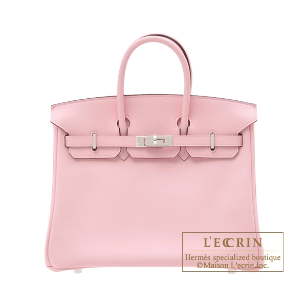Hermes Birkin bag 25 Rose sakura Swift leather Silver hardware