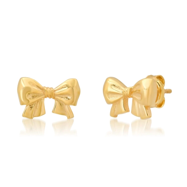 Golden Bow Stud Earrings