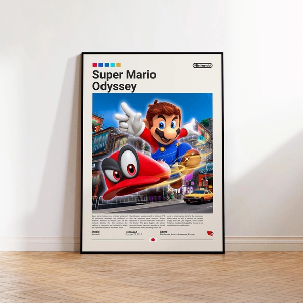 Super Mario Odyssey Poster, Gaming Room Poster, Super Mario Fan Gift, Gaming Print Poster, Gamer Gift, Video Games Poster, Gaming Wall Art