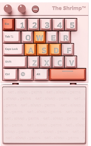 The Shrimp Model 1 mekaaninen pelinäppäimistö (Pinkey)