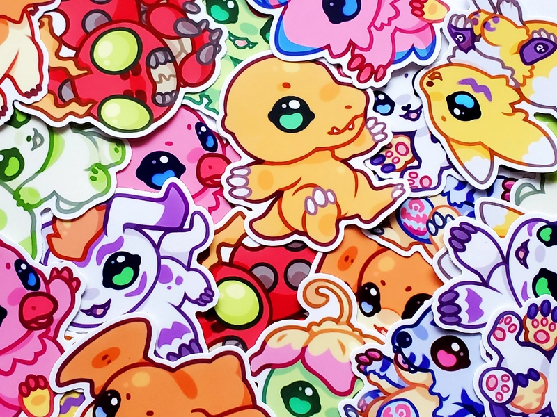 Digimon Digital Monsters 3 inch Glossy Vinyl Stickers
