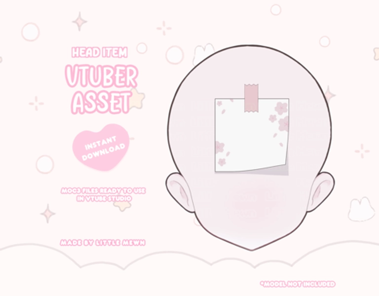 VTuber Asset | Customizable Sticky Note | Vtube Studio