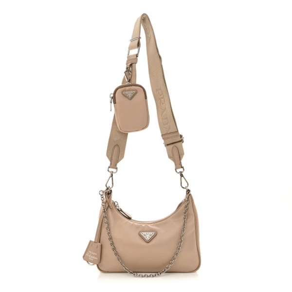 PRADA Re-Nylon Saffiano Re-Edition 2005 Shoulder Bag Deserto | FASHIONPHILE