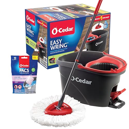 O-Cedar EasyWring Microfiber Spin Mop and Bucket Cleaning System + Lavender Pac (Variety Pack) - EasyWring + Lavender PACS - Single