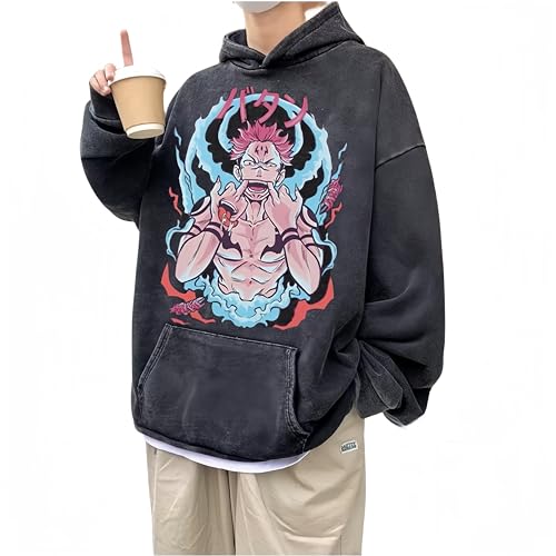 Volrath Unisex Jujutsu Anime Hoodies Satoru Pullovers Fushiguro Megumi Hooded Cosplay Costume - Black11 - Small