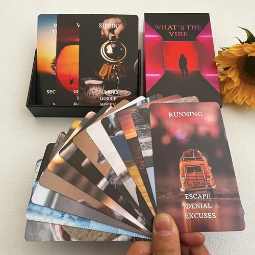 Jrskvaro What's The Vibe Oracle Cards Deck, Oracle Cards for Beginners, Oracle Deck Used for Career and Life Relationships, Twin Flame, Soulmate, Karmic Connection