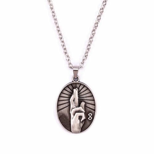 NoveltyShopFun Vintage Carved Hand Necklace for Men Women Pendant Necklace Jewelry Accessories Gift - hand