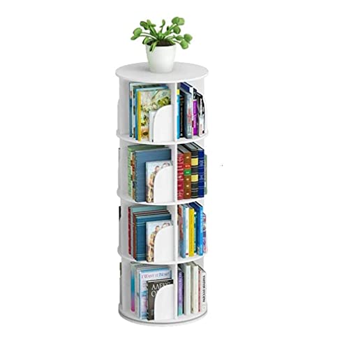 Toytexx Inc & Design 4 Tier 360° Rotating Stackable Shelves Bookshelf Organizer (White) - White