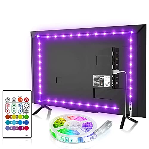 TV Backlight, 9.8ft TV Light Strip for 32-60 inch TV/Monitor Backlight, SMD 5050 USB LED Light Strip with Remote, RGB 4096 DIY Colors TV LED for Gaming Lights, Ambient Lighting Kit. - Basic(4096 DIY Colors) - 32-60inch(9.8ft)