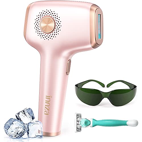 INNZA Laser Hair Removal with Ice Cooling Care Function for Women Permanent,999,999 Flashes Painless IPL Hair Remover, Hair Removal Device for Armpits Legs Arms Bikini Line - Rose Gold
