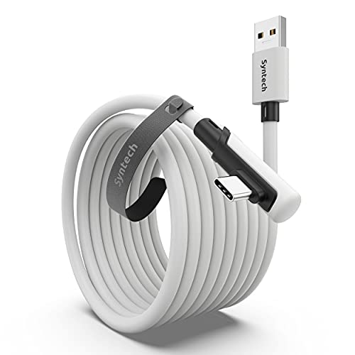 Syntech Link Cable 16 FT Compatible with Meta/Oculus Quest 3, Quest2/Pro/Pico4 Accessories and PC/SteamVR, High Speed PC Data Transfer, USB 3.0 to USB C Cable for VR Headset - 16ft - White