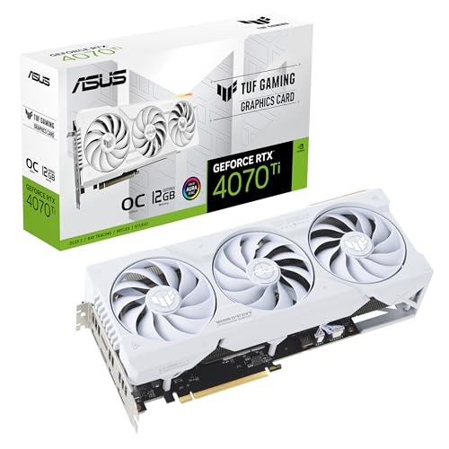 ASUS TUF Gaming NVIDIA GeForce RTX™ 4070 Ti OC White Edition Gaming Graphics Card (PCIe 4.0, 12GB GDDR6X, HDMI 2.1a, DisplayPort 1.4a)