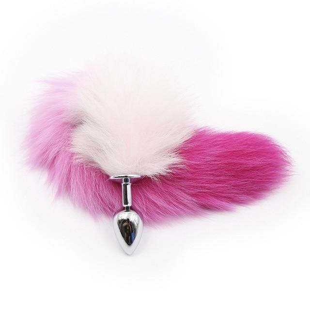 Furry Fox Tail (15 Color Choices!) - Pink Ombre