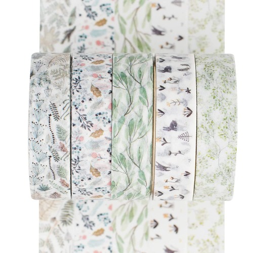 5 Rolls Washi Tape Set - Vine