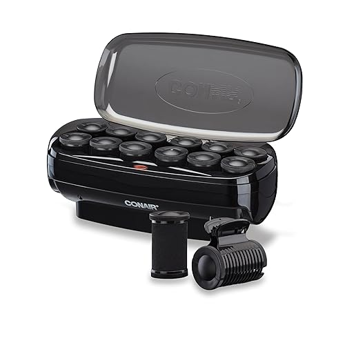 Conair Hot Rollers Hair Curlers for Long, Medium and All Hair | Heated Rollers with Hair Roller Clips Included | 1 1/2-inch Rollers | Amazon Exclusive - Black - Amazon Exclusive - 1 Count (Pack of 1)