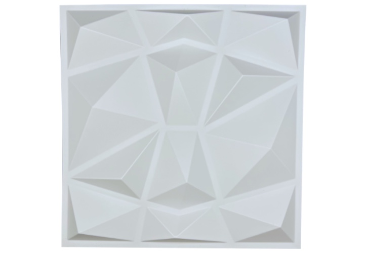 Acoustic Diffuser - PVC Sound Diffusion Panel - 4 Pack - Geometric - White - 4 Pack