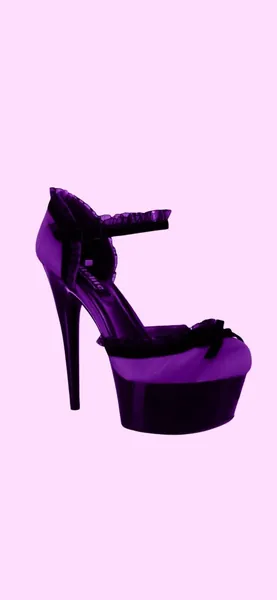 Sexy Purple &amp; Black Satin Nitelife Mary Jane Heels Size 7 Dancer Stripper Pole