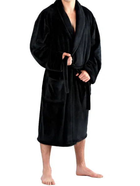 SaneShoppe Mens Super Soft Warm Fleece Dressing Gown Roabs