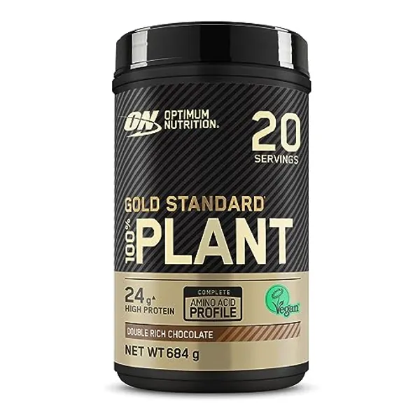 Optimum Nutrition Gold Standard 100% Plant Based Protein Powder for Men and Women, Vegan Protein Shake Powder, Post Workout or anytime throughout the day, Chocolate Flavour, 20 Servings, 684g