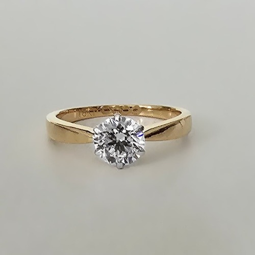 1 Carat VVS Diamond Engagement Ring/18k Solid Yellow Gold Premium Diamonds - UK - P 1/2 (US 8)
