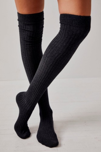 Free People Viola Over The Knee Socks - O/S / Charcoal