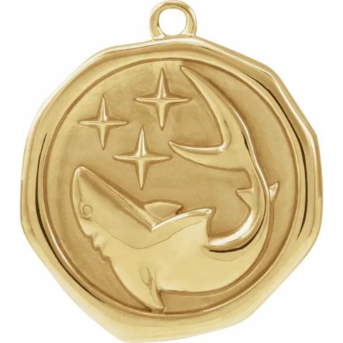 14k Gold Shark Pendant