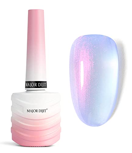 Major Dijit Gel Nail Polish - Jelly Glass UV Led Gel Polish Natural Girly Colors Pearl Blue Translucent Cruelty-Free Nail Lacquer, 15ml/0.5floz - Pearl Jelly Gel Polish-5
