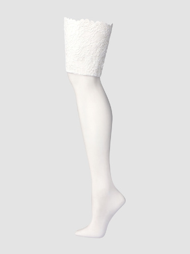 Romantic Corded Lace Thigh-High Stockings in White | SAVAGE X FENTY