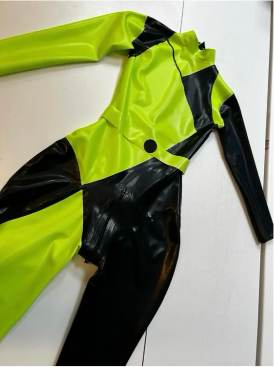 Shego cosplay latex catsuit 