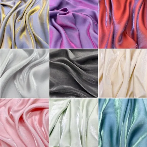 Shiny glazed Satin Gradient Bright Silk Satin Fabric Shimmer Fantasy Organza by the Meter Costume and DIY Sewing|Fabric|   - AliExpress