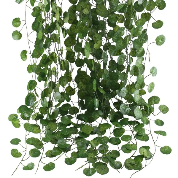 HO2NLE 12 Pack 84 Feet Artificial Fake Hanging Vines Plant Faux Silk Green Leaf Garlands Home Office Garden Outdoor Wall Greenery Cover Jungle Party Decoration - 