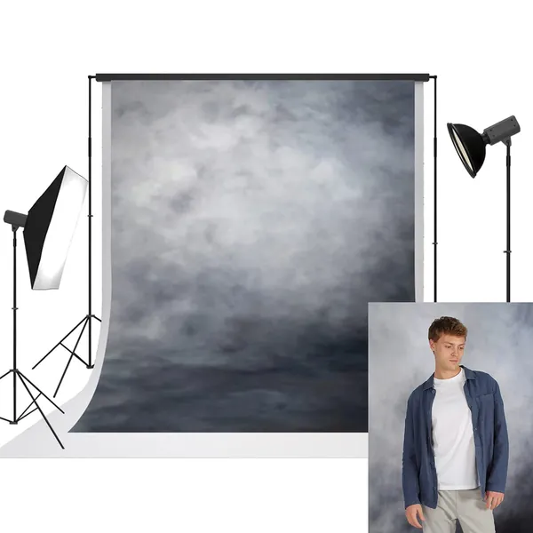 UrcTepics 10x10ft Microfiber Gray Painted Canvas Photo Backgrounds Abstract Gray Photographer Backdrop Studio Prop Yearbook Backdrop Senior Portrait Backdrop Fabric Backgrounds for Photography - 10x10ft Grey