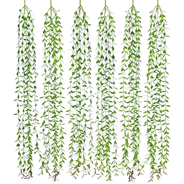 Lvydec 6pcs Artificial Vines Fake Greenery Garland Willow Leaves with Total 30 Stems Hanging for Wedding Party Home Garden Wall Decoration - Willow Vine