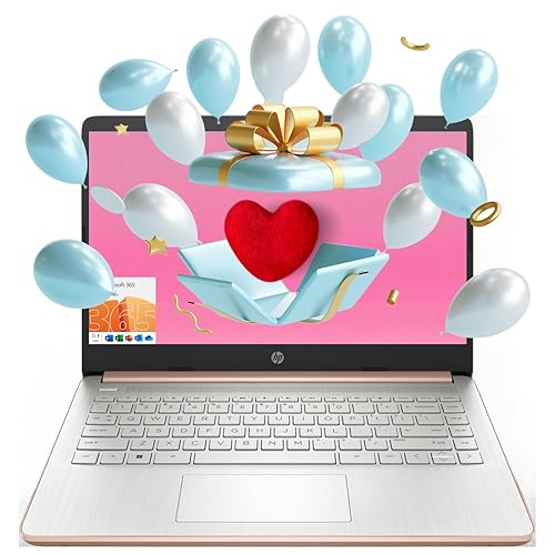 HP Essential Laptop, 14" HD Display, Intel Celeron N4120, 8GB RAM, 64GB eMMC, Webcam, HDMI, Wi-Fi, RJ-45, 1 Year Office 365, Windows 11 Home, Rose Gold - 8GB RAM | 64GB eMMC - Rose Gold