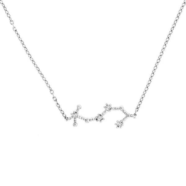 PAVOI 14K Gold Plated Astrology Constellation Horoscope Zodiac Necklace 16-18" - Scorpio - White