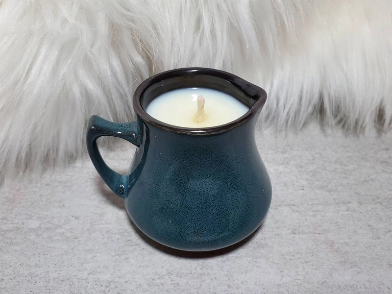 Midnight Pitcher Soy Wax Candle for Wax Play - 4oz, Teal Ceramic
