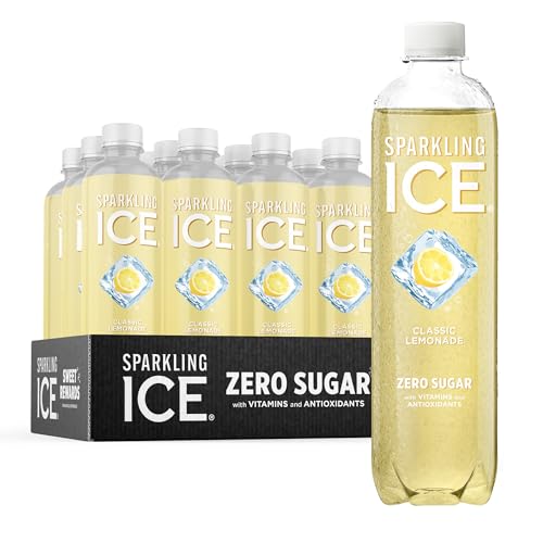 Sparkling Ice, Classic Lemonade Sparkling Water, Zero Sugar Flavored Water, with Vitamins and Antioxidants, Low Calorie Beverage, 17 oz Bottles (Pack of 12) - Classic Lemonade