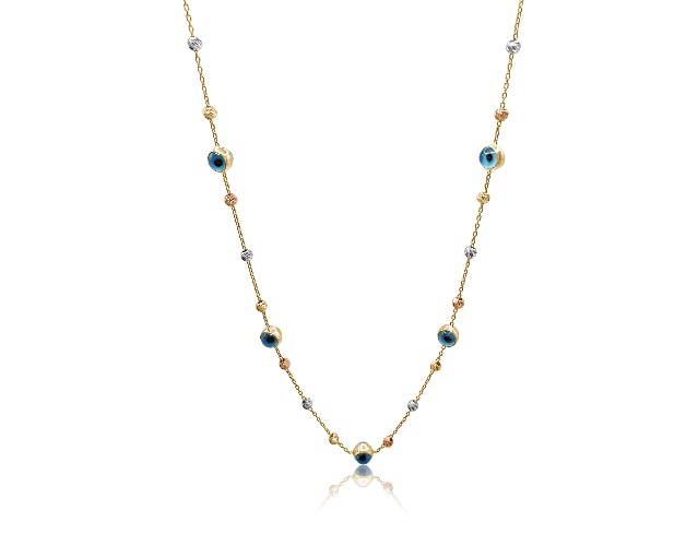 Evil Eye Charm Necklace - Gold / New