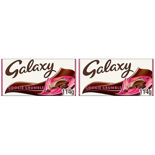 Galaxy Cookie Crumble Milk Chocolate Bar, Chocolate Gift, Movie Night Snacks, Sharing Bar, 114g (Pack of 2)