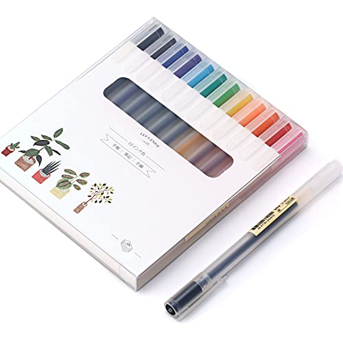 XIZE SH Premium Colorful Pens For Journaling Note Taking Cute Colored Pens Fine Point 0.38mm Needle Tip,Minimalist Japanese Style Gel Pens 12 Color - Multicolor-0.38mm